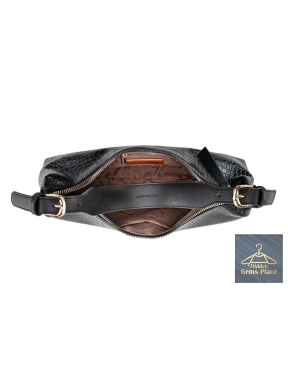 Faux Leather Crescent Hobo Bag with Adjustable Strap